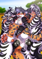 2011 anal anthro che cheetah cum cute double_penetration equine feline female fluffy fur furry horse inuki king_cheetah male penis straight zebra