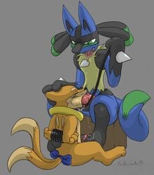 2boys anthro blue_fur bondage buizel closed_eyes collar fellatio footjob forced_oral forced_yaoi furry gay green_eyes interspecies knot leash leash_and_collar lucario male male_only nintendo nude oral orange_fur pokemon pokemon_(species) rape sadereader tagme tear yaoi