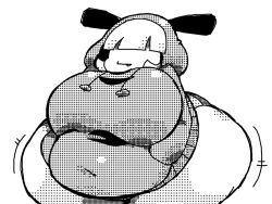 1girls ass belly black_and_white breast chubby chubby_female fat female female_only goomba goomba_girl hair_covering_eyes hair_over_eyes hips hoodie jacket large_ass large_breasts mario_(series) monochrome nintendo no_color overweight overweight_female panties shortstack solo stomach thick_thighs thighs underwear unknown_artist wide_hips