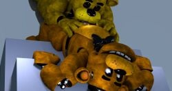 2boys 3d animatronic bear bears blowjob blue_eyes face_fucking five_nights_at_freddy's freddy_(fnaf) gay gay_sex golden_freddy_(fnaf) ingame_model knees_up kneesocks male/male nsfwfrasty21 oral oral_penetration oral_sex penis penis_in_mouth robot sex sucking sucking_penis tagme video_games yellow_body