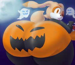 1girls anthro ass brown_fur bunny candy cream_the_rabbit female female_focus female_only furry general_godzilla ghost halloween hips lagomorph lagomorph_humanoid large_ass one_eye_closed orange_eyes pumpkin pumpkin_butt rabbit sega sonic_(series) sonic_the_hedgehog_(series) tan_fur thick_thighs thighs tongue tongue_out trick_or_treat wide_hips wink winking winking_at_viewer