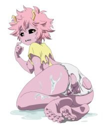 animated anus ass ass_focus barefoot barely_covered breasts bubble_butt feet feet_together felipe_godoy foot_focus mina_ashido my_hero_academia nipples orange_eyes pink_body pink_eyes pink_hair pink_skin round_ass shounen_jump soles teenage teenage_girl teenager toenails toes vagina visible_nipples visible_pussy