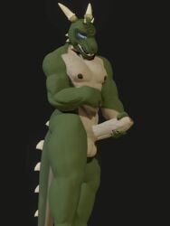 3d 3d_(artwork) animated anthro anxiousanxiety argonian balls bethesda_softworks blue_eyes claws foreskin furry furry_ears gay genitals green_skin hi_res male male_only masturbation mp4 muscular naked penile_masturbation penis reptile scales scar skyrim solo spikes tagme tail the_elder_scrolls video