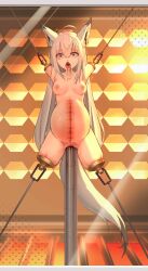 absurd_res amputee animal_humanoid azur_lane blood blood_from_pussy blood_in_pussy blush bodily_fluids bra canid canid_humanoid canine canine_humanoid chained chains clitoris clothing cooked_alive disability female fox_humanoid genital_fluids genitals gore hair hi_res humanoid impalement kawakaze_(azur_lane) letterbox long_hair mammal mammal_humanoid pussy pussy_juice quadruple_amputee snuff solo stiches suspension tears underwear white_hair xiaomu314