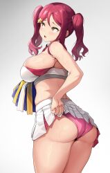 1girls breasts cheerleader female love_live! love_live!_sunshine!! nashe red_hair sakurauchi_riko solo tem10