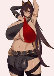 1futa 2022 animal_ears armpit_hair balls big_breasts big_bulge big_thighs blue_eyes blueflamesecond breasts brown_hair busty cleavage clothed clothing dark_skin dehya_(genshin_impact) dickgirl elbow_gloves flaccid futa_only futanari genshin_impact gigantic_breasts huge_breasts huge_thighs human humanoid humanoid_penis kemonomimi large_breasts large_thighs light-skinned_futanari light_skin long_hair massive_breasts massive_thighs navel partially_clothed penis solo solo_futa standing testicles thick_thighs thighs veiny_penis wide_thighs