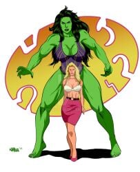 1girls 2022 big_breasts blonde_hair bra busty clothed clothes clothing commission female female_only green_body green_eyes green_hair green_skin high_heels hips huge_breasts hulk_(series) khobra_art large_breasts leotard long_hair marvel marvel_comics muscles muscular muscular_female parody phoenix_marie porn_star she-hulk_(cosplay) skirt watermark white_background wide_hips