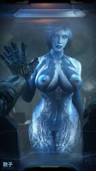 1boy 1boy1girl 1girls 3d artificial_intelligence atsuko_(artist) big_breasts breasts cortana cortana_v2 female female_focus halo_(series) halo_4 huge_breasts master_chief tagme