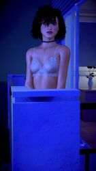 balcony blue_eyes bra curly_hair cute nancy_wheeler night nightgown nipples oil outside petite real_person realistic see-through see-through_clothing small_breasts stranger_things sweat sweaty thin_female thin_waist