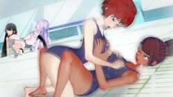 3d 4girls asahina_aoi bernhardlescat bikini bikini_bottom bikini_top breasts danganronpa danganronpa:_trigger_happy_havoc danganronpa_1 danganronpa_2:_goodbye_despair danganronpa_v3 exposed_breasts female female_only groping groping_breasts harukawa_maki kirigiri_kyouko koikatsu koizumi_mahiru large_breasts lesbian_competitive_intercourse lesbian_sex multiple_girls one-piece_swimsuit straight_hair super_danganronpa_2 swimsuit yuri