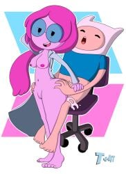 1boy 1girls 2018 adventure_time anal_sex areolae artist_logo barefoot bear_hood belly belly_button blue_background blue_shirt bottomless bottomless_male breasts cartoon_network closed_eyes cum cum_drip cum_inside duo ejaculation finn_the_human full_body glasses glasses_only hand_on_ass holding_arm lab_coat_only labcoat lewdacris lewdacris8008 long_hair nipples nude nude_female nude_male office_chair orgasm_face pink_background pleasure_face ponytail portrait princess_bubblegum signature sitting standing t+4t teeth thick_ass thighs transparent_background transparent_outline