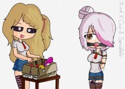 2girls alternate_version_available artist_request bondage female female_only femdom fhs fhsz3r0 fnafhs fnafhs_z3ro harness harness_gag joy_(fnafhs) meg_(fnafhs) multiple_girls redraw school_uniform schoolgirl sex_toy tagme tied tied_up vibrator yuri