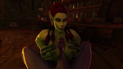 1boy 1girls 2019 3d animated blizzard_entertainment blue_skin female green_skin interspecies large_breasts male mp4 no_sound orc orc_(warcraft) orc_female original_character paizuri pov red_hair rexxcraft sex shai_darksoul troll troll_(warcraft) troll_male vaginal_penetration video warcraft world_of_warcraft