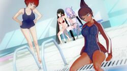 3d 4girls asahina_aoi bernhardlescat bikini bikini_bottom bikini_top breasts danganronpa danganronpa:_trigger_happy_havoc danganronpa_1 danganronpa_2:_goodbye_despair danganronpa_v3 female female_only fingering fingering_partner fingering_pussy harukawa_maki kirigiri_kyouko koikatsu koizumi_mahiru large_breasts multiple_girls one-piece_swimsuit straight_hair super_danganronpa_2 swimsuit yuri