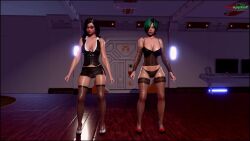 2girls 3d alice_(redapple2) animated longer_than_2_minutes multiple_girls music redapple2 sound tagme the_klub_17 tk17 video