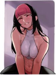 1girls bokkusu female female_only juri_han large_breasts long_hair looking_at_viewer pressing_breasts_together solo street_fighter street_fighter_v