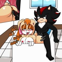 1:1 :3 anthro anus ass bathing bathtub blush breasts cream_the_rabbit doggy_style duo female female_penetrated from_behind_position genitals hi_res japanese male male/female male_penetrating male_penetrating_female open_mouth penetration pussy sega sex shadow_the_hedgehog sonic_(series) sonic_the_hedgehog_(series) soulyagami64 tongue_out vaginal_penetration