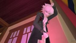 1boy 1male 2022 3d animated bottomless climax danganronpa danganronpa_2:_goodbye_despair door gray_eyes handjob house loop male male_focus male_only masturbation music nagito_komaeda neinsfw partially_clothed public_masturbation smooth_skin solo song sound source_filmmaker super_danganronpa_2 video white_hair