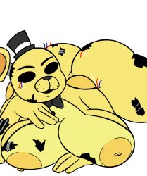 4_fingers alpha_channel animatronic anthro bow_tie breasts female fingers five_nights_at_freddy's golden_freddy_(fnaf) humanoid machine mammal robot scottgames transparent_background ursid video_games void_eyes withered