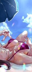 1girls bokkusu female hidden_eyes juri_han large_breasts seductive seductive_smile solo street_fighter street_fighter_v swimsuit