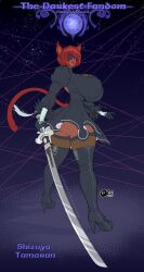 android big_breasts bigger_female catgirl dark-skinned_female high_heel_boots high_heels lurkergg nier:_automata robot_girl tall_female yorha_2p