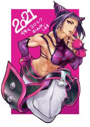 1girls abs bokkusu female female_only juri_han large_breasts solo street_fighter tongue_out