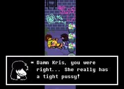 1futa 1girls 2d 2d_animation alley animated anthro bottomless breasts clothed clothing deltarune dialogue english_text female furry futa_on_female futanari human kris_(deltarune) male noelle_holiday partially_clothed penis pixel_animation pixel_art sex side_view susie_(deltarune) text theevilfallenone threesome vaginal_penetration