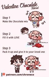 astolfo_(fate) bakery chroneco cum_in_food cute erection erection_under_clothes fate_(series) femboy food gay heart masturbation pink_hair tagme trap valentine's_day