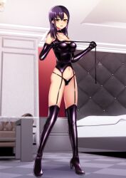 1girls 2d dominatrix female female_only femdom latex misaki_(piririnegi) piririnegi solo solo_female whip