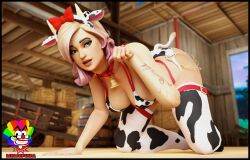 1girls big_ass big_breasts bikini cow_girl cow_print epic_games fortnite fortnite:_save_the_world mrmcpizza penny_(fortnite) solo solo_female tagme thick