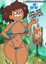 amphibia anne_boonchuy beach big_breasts bikini bikini_bottom bikini_top breasts disney drawing dress girl lake lordmama18 nude nude_female nude_filter sketch straight_hair