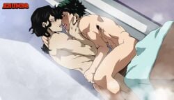 2boys aizawa_shouta deku eraserhead french_kiss gay izuku_midoriya kissing male male_only midoriya_izuku my_hero_academia nightlykrumbs older_man_and_younger_boy shouta_aizawa teacher_and_student tongue_kiss yaoi