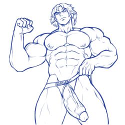 1boy abs big_penis boner capcom erection flexing ken_masters lupin_barnabi male male_focus male_only monochrome muscular muscular_male solo solo_focus solo_male street_fighter veiny_penis