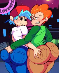 2boys 2femboys ass ass_focus bedroom_eyes big_ass big_butt blue_hair blush blushing boyfriend_(friday_night_funkin) bubble_ass bubble_butt butt butt_focus clothed clothed_male clothing dat_ass fat_ass fat_butt femboy femboy_on_femboy femboyfriend feminine_male freckles freckles_on_face friday_night_funkin fully_clothed gay ginger ginger_hair girly grope grope_from_behind groping groping_ass groping_butt gun hand_on_ass hand_on_butt huge_ass huge_butt light-skinned light-skinned_male light_skin looking_at_partner loversdoublex male male/male male_focus male_on_male male_only newgrounds orange_hair pico's_school pico_(newgrounds) thick_ass tight_pants