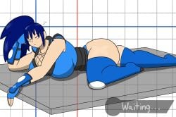 big_ass big_breasts big_thighs boob_squish boob_window bored_expression igphhangout laying_down laying_on_ground laying_on_stomach mizu_(igphhangout) pokemon smash_bros