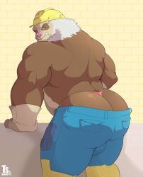 animal_humanoid anthro ass bara bara_ass barazoku big_ass big_ass_(male) big_butt bubble_ass bubble_butt bulge dat_ass dat_butt dumptruck_ass dumptruck_butt fat_ass fat_butt furry game_freak hard_hat huge_ass huge_butt humanoid large_ass large_butt looking_at_viewer looking_back male male_only massive_ass massive_butt muscle_ass muscle_butt muscles muscular muscular_ass muscular_butt nintendo pants plump_ass plump_butt pokemon pokemon_(species) round_ass round_butt shirtless slaking solo solo_male tylerstark