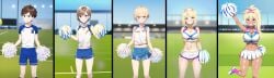 ai_generated ass_expansion before_and_after bimbo bimbofication breast_expansion breasts cheerleader cheerleader_uniform crossdressing female feminization gender_transformation genderswap genderswap_(mtf) gyaru hair_growth midriff mind_control mm_tfs nai_diffusion navel rule_63 sequence stable_diffusion tanned transformation transformation_sequence wide_hips