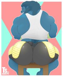 animal_humanoid anthro ass bara bara_ass barazoku beast_(x-men) big_ass big_ass_(male) big_butt blue_fur blue_skinned_male bubble_ass bubble_butt dat_ass dat_butt dumptruck_ass dumptruck_butt fat_ass fat_butt furry glasses hank_mccoy huge_ass huge_butt humanoid large_ass large_butt looking_back male male_only marvel marvel_comics massive_ass massive_butt muscle_ass muscle_butt muscles muscular muscular_ass muscular_butt plump_ass plump_butt round_ass round_butt solo solo_male tank_top tylerstark x-men