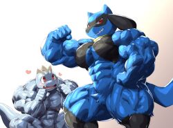 abs biceps gay kurogonart machop male male_focus male_only muscle muscles muscular muscular_arms muscular_ass muscular_back muscular_legs muscular_male muscular_thighs nipples pecs pokemon riolu tail