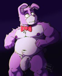 anthro billedraccoon72 blush bonnie_(fnaf) chubby_male five_nights_at_freddy's hi_res lagomorph leporid male male_only mammal overweight rabbit scottgames slightly_chubby solo video_games