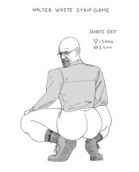 <3 1boy ass bald black_and_white breaking_bad broly_culo funny gay glare glasses goatee heart heisenberg male male_only meme monochrome old_man retweet_icon socks solo strip_game thicc_omni-man tighty_whities walter_white wrinkles xyanaid yaoi