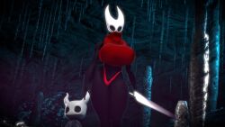 1boy 1boy1girl 1girls 3d animated ass busty hollow_knight hornet_(hollow_knight) larger_female no_sound protagonist_(hollow_knight) rodler-h8 thick_thighs video walk_cycle walking