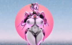 1girls arcee autobot big_breasts breasts female hand_on_breast robot robot_girl rodler-h8 solo transformers