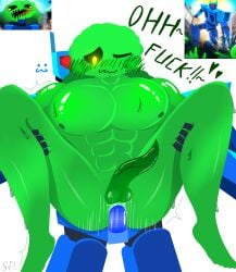 2boys balls blue_body gay gay_sex green_body green_penis incredibox male monster muscular robot_penis sex tentacle_penis