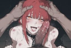 abused after_fellatio after_oral after_throatpie ai_generated big_breasts broken_rape_victim bruise cell chain_leash chains chainsaw_man collar completely_nude crying crying_with_eyes_open cum cum_in_mouth cum_in_nose cum_on_penis cum_on_tongue defeated dripping_cum enjoying_rape eyes_rolling_back fucked_silly grabbing_head kizirugai makima_(chainsaw_man) raped raped_girl red_hair rolling_eyes saliva sex_slave shaking slave slave_collar tears tears_of_pleasure throatpie unusual_pupils used_like_a_toy whore_eyes