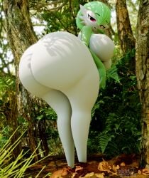 1girls 3d ass_focus bending_over blender_(software) bob_cut bottom_heavy breasts female forest forest_background full_body fully_nude gardevoir gen_3_pokemon generation_3_pokemon green_hair green_nipples huge_ass long_legs looking_at_viewer nintendo nude nude_female pink_eyes pokémon_(species) pokemon pokemon_(creature) pokemon_(species) short_hair skulrot99 solo solo_female solo_focus thick_thighs white_skin wide_hips
