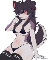 1girls acorn_bomb big_thighs bikini female female female_focus female_only furry furry_female furry_only medium_breasts oc original_character stockings thighs
