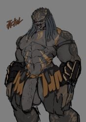 1boy agitype01 big_penis huge_cock muscular_male predator_(franchise) yautja