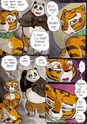 anthro better_late_than_never collar comic daigaijin dialogue english_text feline female fur furry kung_fu_panda master_po_ping master_tigress nude page_120 panda text tiger