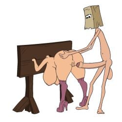 1boy 1girls animated bambook from_behind fuckerman fuckerman(bambook) hands_on_ass high_heels restrained stocks tagme thighhighs unseen_female_face vaginal_penetration